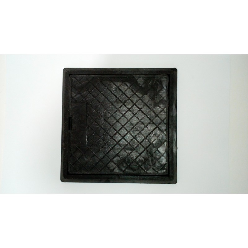 Καπάκι Φρεατίου Πλαστικό 20Χ20 cm Με Πλαίσιο Μαύρο