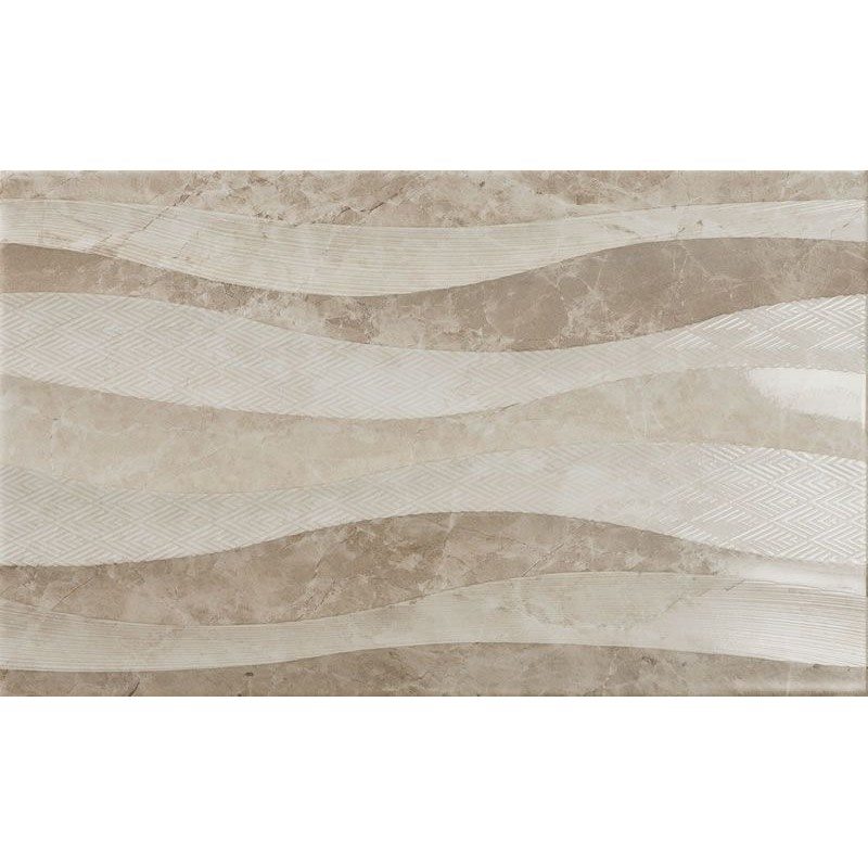 Πλακάκι Μπάνιου KARAG Decor Eleganza Waves Taupe 33,3x55 Κεραμικό Γυαλιστερό
