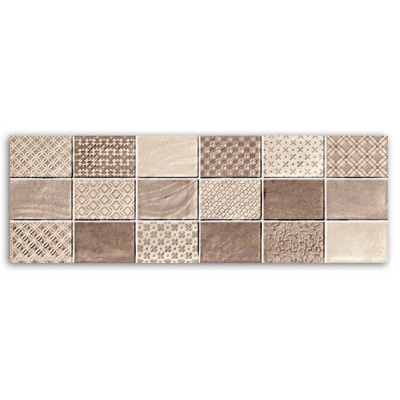 Πλακάκι Μπάνιου KARAG Fabric Mosaico Crema 20x60 Κεραμικό Ανάγλυφο