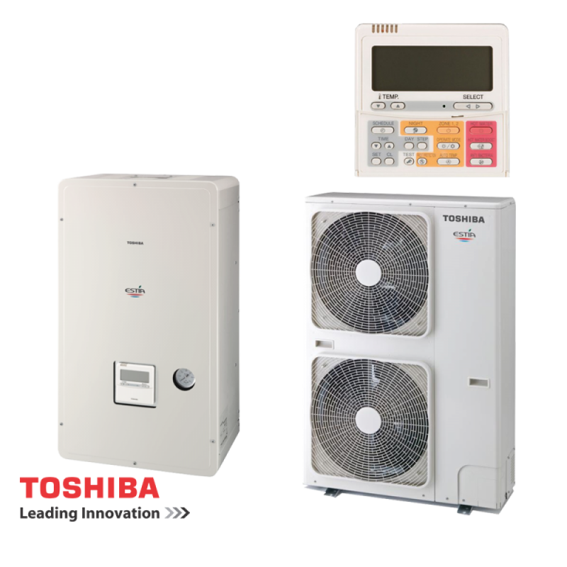 Αντλία Θερμότητας TOSHIBA ESTIA POWERFUL 11-18KW P1105XWHT9-E/HWS-P1105H8R-E Τριφασική